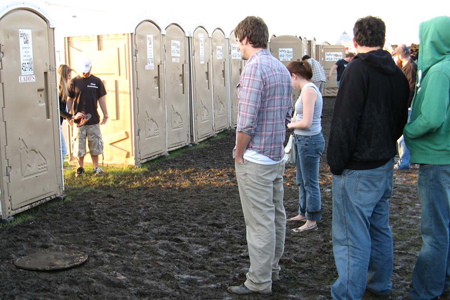 Port-a-johns & mud, oh boy