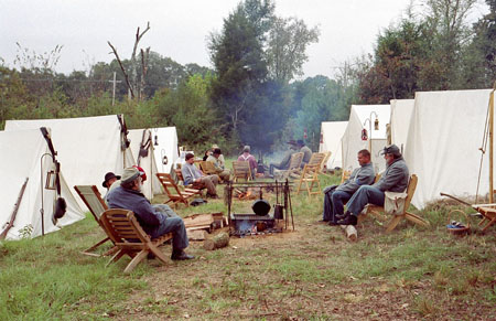 Camping out at reenactment